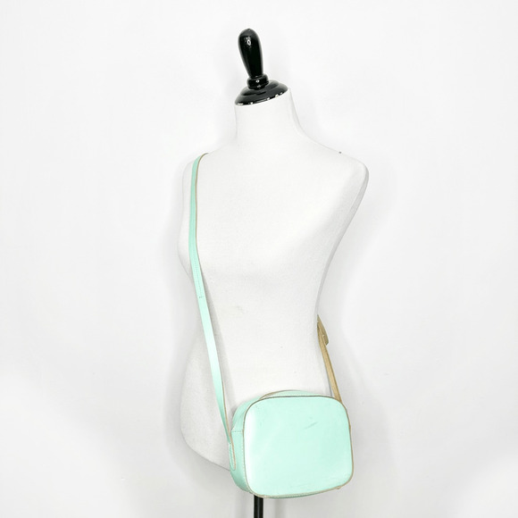 J. CREW Marlo Crossbody Bag Mint Teal Smooth Leather Italy small travel - Picture 1 of 7